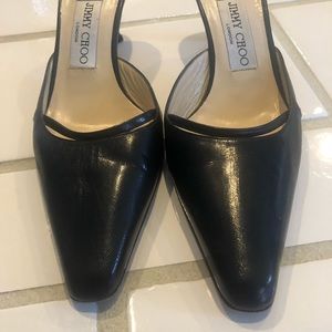 Jimmy Choo Shoes - Jimmy Choo black leather slides Jimmy Choo Shoes - Jimmy Choo black leather slides